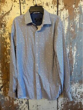 Bugatchi Mens Button Down Floral Pattern Shirt size Medium